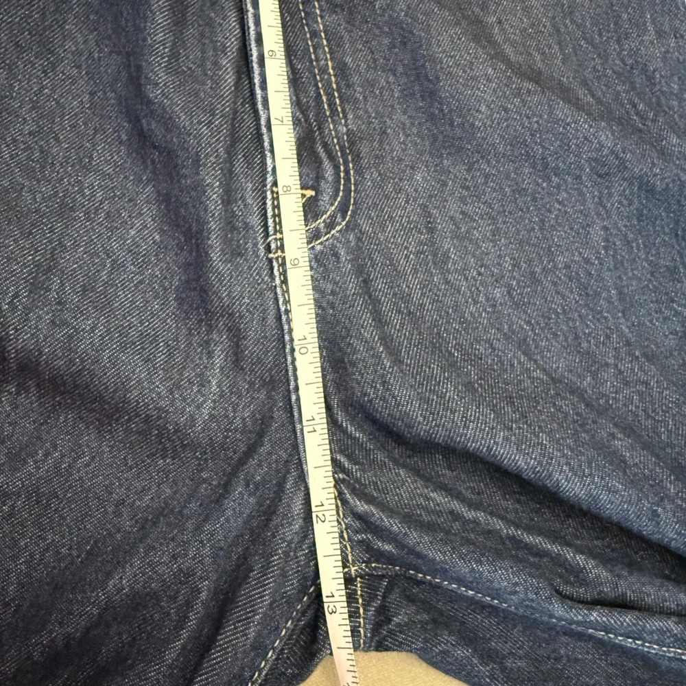 7 For All Mankind Denim Jumpsuit XS Dark Wash Puff Sleeve Wide Leg Blue - Picture 8 of 11